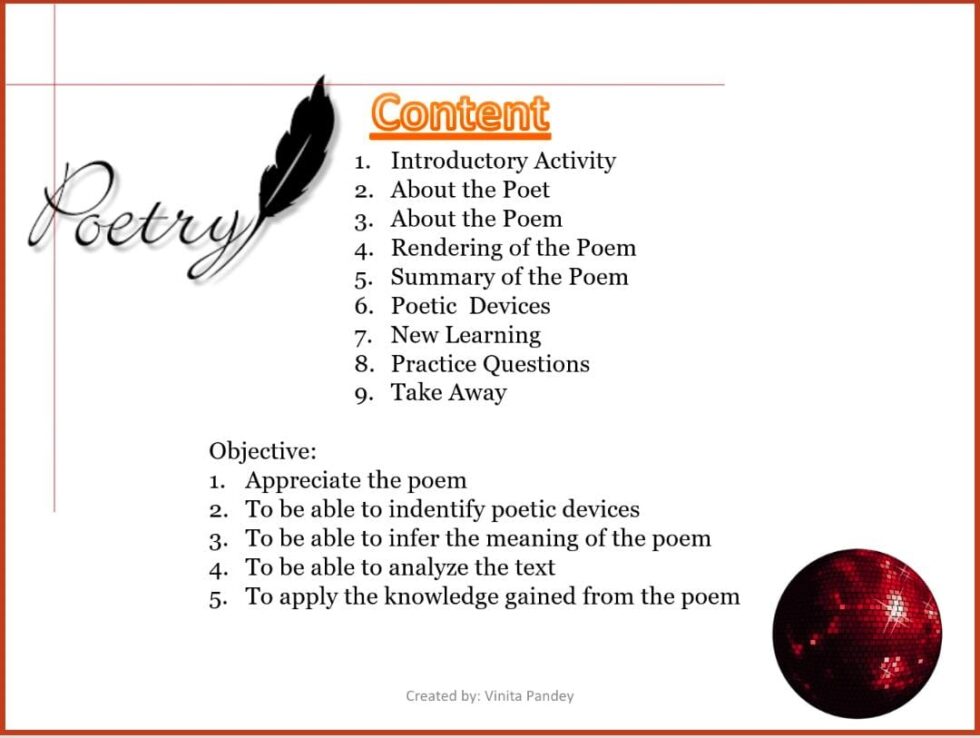 The Ball Poem Class X Ppt And Worksheet English Official